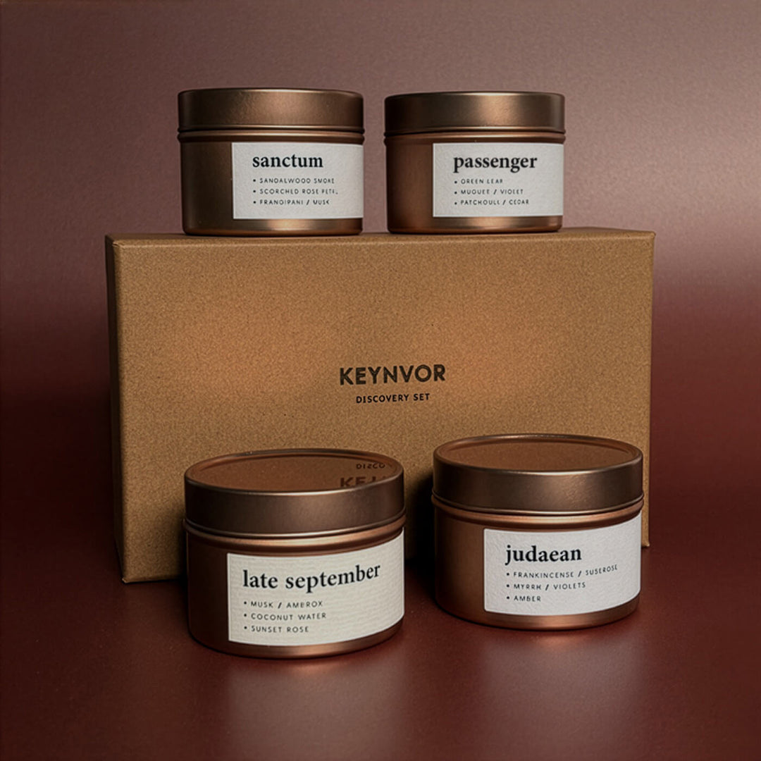 Tin Candle Discovery Set | 4 Small Rose Gold Tin Candles