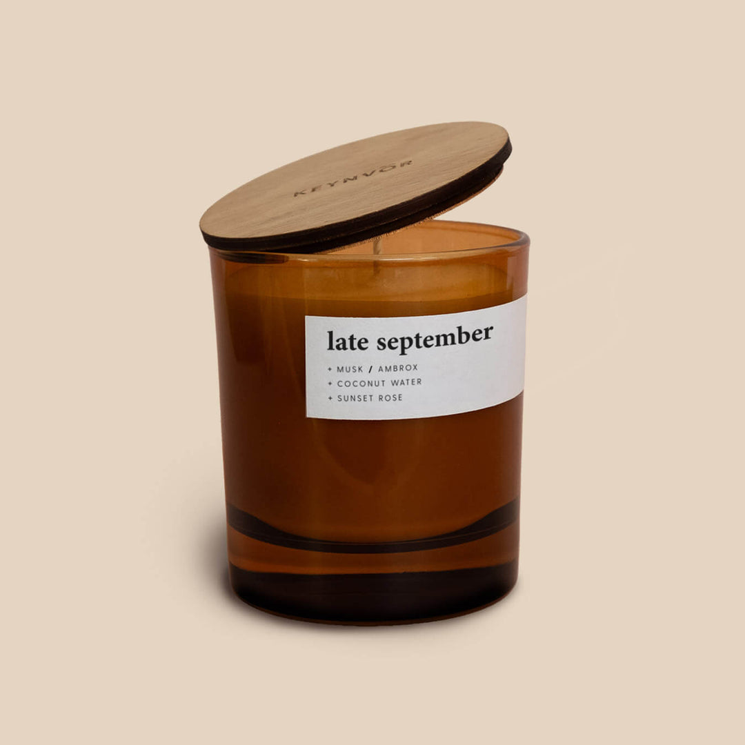 late september | coconut + rose premium soy candle