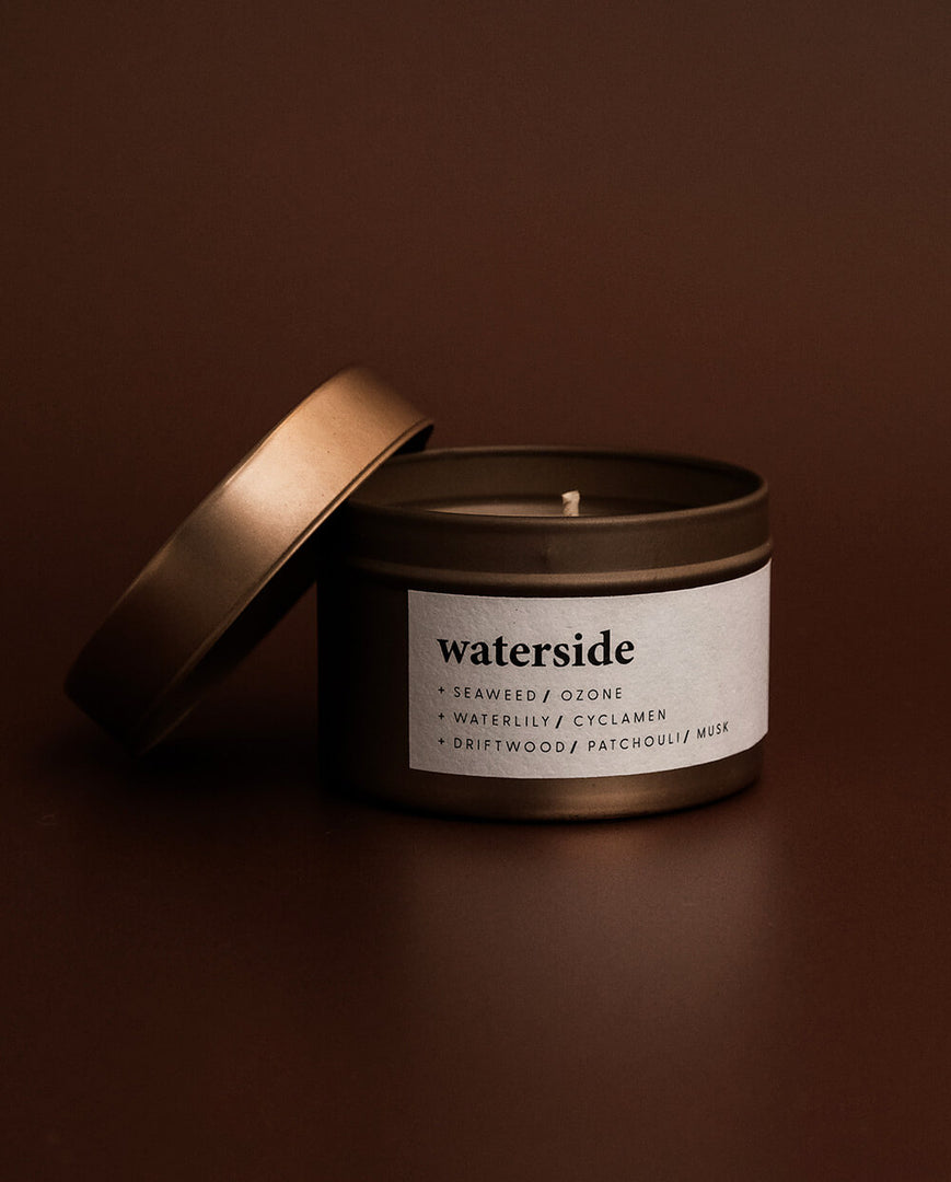 Waterside | small rose gold tin candle